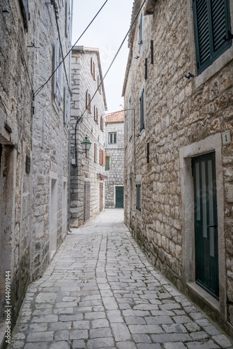Old street in beautiful town Star Grad, Hvar island, Croatia
