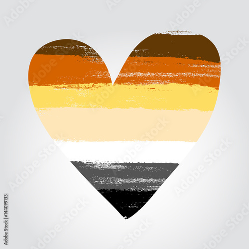 Gay bear pride flag in a form of hear