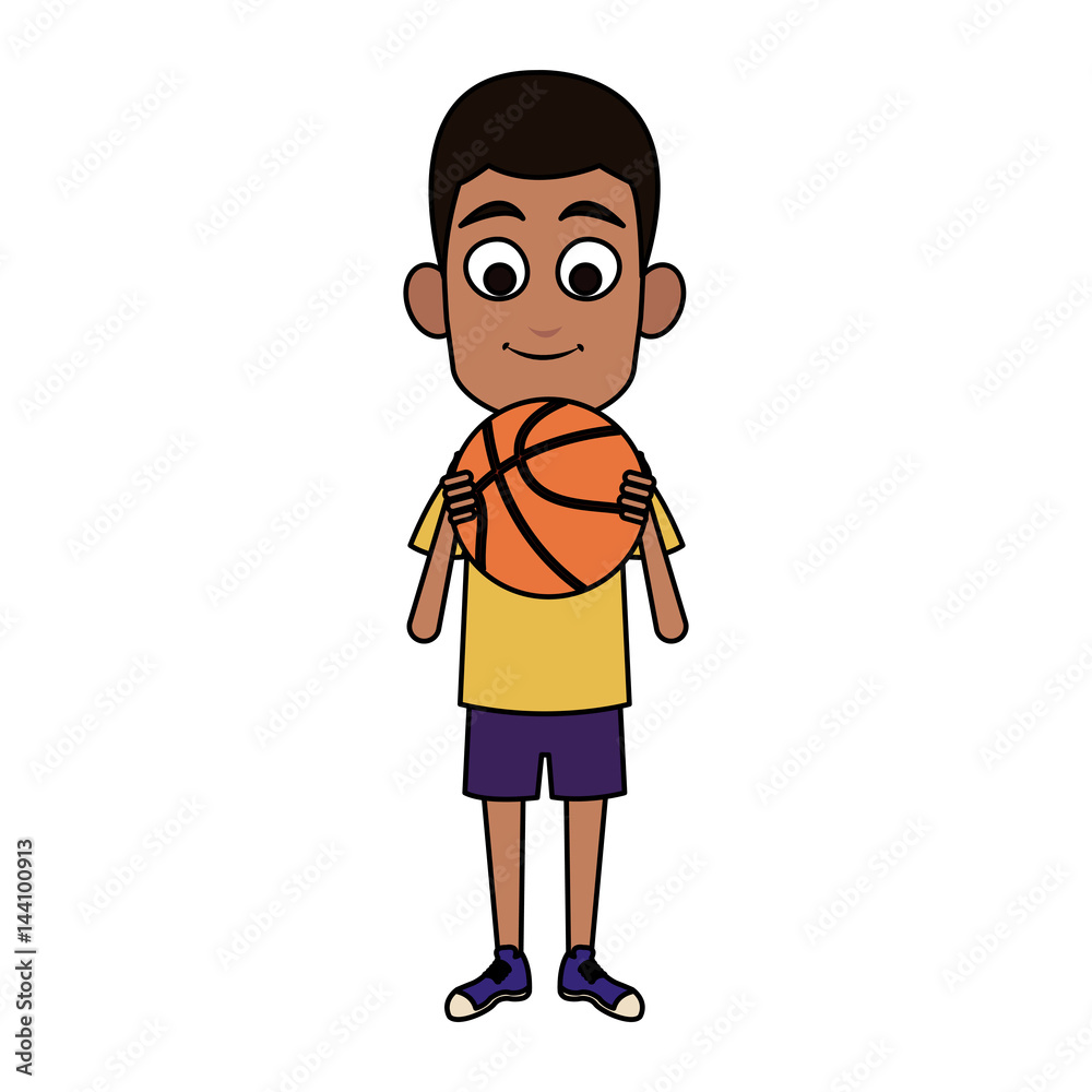 happy young boy with basketball ball icon image vector illustration design happy young boy with basketball ball icon image vector illustration design