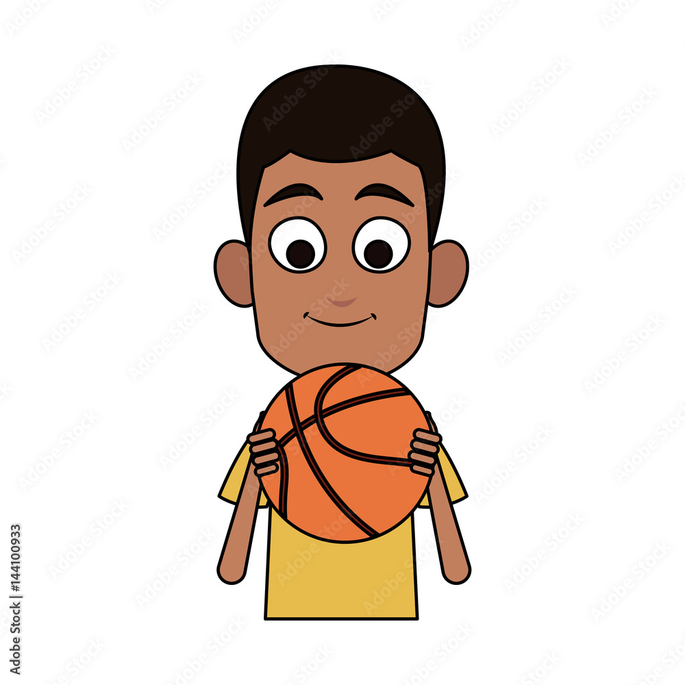 happy young boy with basketball ball icon image vector illustration design happy young boy with basketball ball icon image vector illustration design
