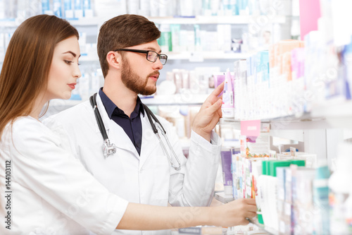 Pharmacists working at the local drugstore