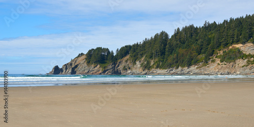 Oregon ocean coast. View of the Oswald State Park beach.  USA Pacific Northwest. photo