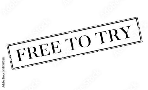 Free To Try rubber stamp. Grunge design with dust scratches. Effects can be easily removed for a clean, crisp look. Color is easily changed.