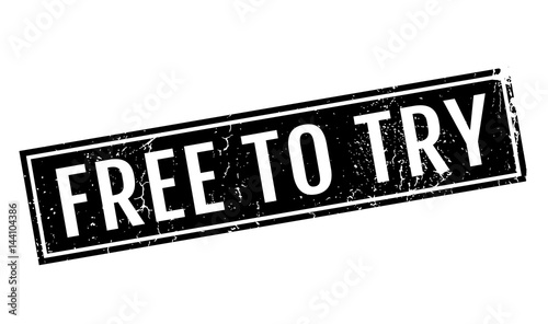 Free To Try rubber stamp. Grunge design with dust scratches. Effects can be easily removed for a clean, crisp look. Color is easily changed.