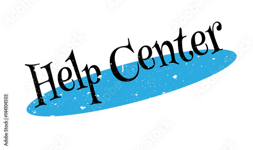 Help Center rubber stamp. Grunge design with dust scratches. Effects can be easily removed for a clean, crisp look. Color is easily changed.