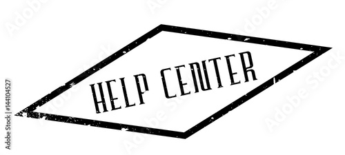 Help Center rubber stamp. Grunge design with dust scratches. Effects can be easily removed for a clean, crisp look. Color is easily changed.