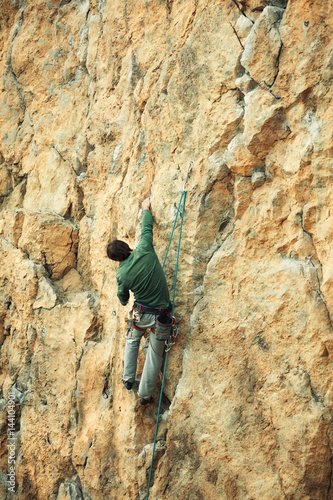 Rock climbing.