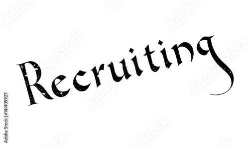 Recruiting rubber stamp. Grunge design with dust scratches. Effects can be easily removed for a clean, crisp look. Color is easily changed.