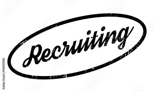 Recruiting rubber stamp. Grunge design with dust scratches. Effects can be easily removed for a clean, crisp look. Color is easily changed.