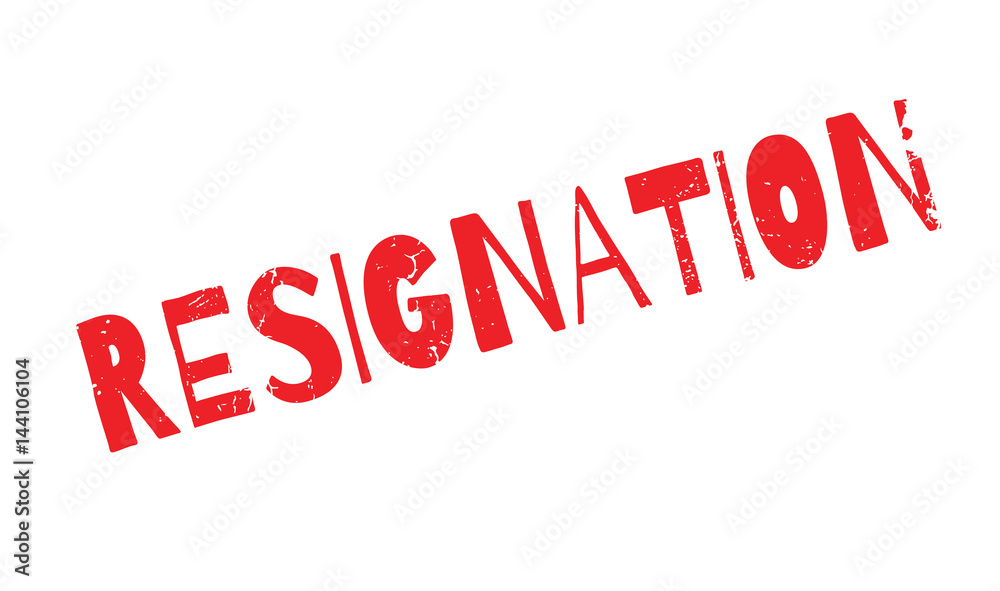 Resignation rubber stamp. Grunge design with dust scratches. Effects can be easily removed for a clean, crisp look. Color is easily changed.