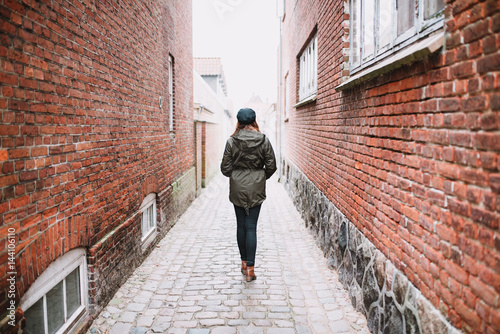 Woman walking in the street