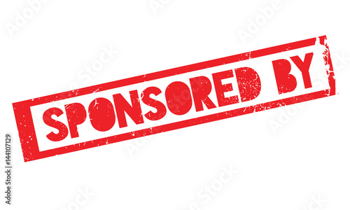 Sponsored By rubber stamp. Grunge design with dust scratches. Effects can be easily removed for a clean, crisp look. Color is easily changed.