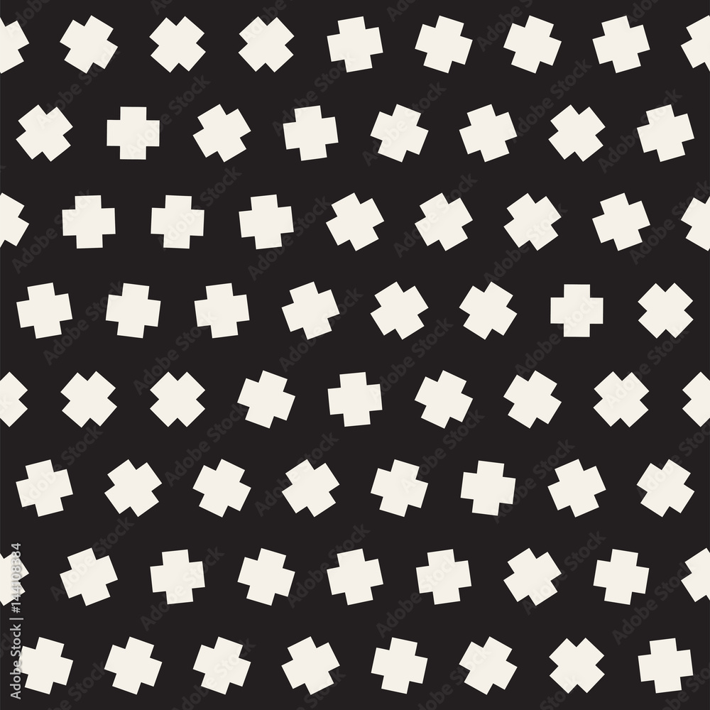 Geometric Scattered Shapes. Vector Seamless Black and White Pattern Geometric Scattered Shapes. Vector Seamless Black and White Pattern
