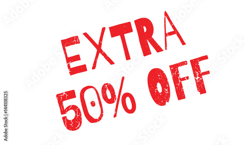 Extra 50 Off rubber stamp. Grunge design with dust scratches. Effects can be easily removed for a clean, crisp look. Color is easily changed.