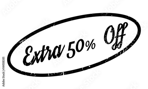 Extra 50 Off rubber stamp. Grunge design with dust scratches. Effects can be easily removed for a clean, crisp look. Color is easily changed.