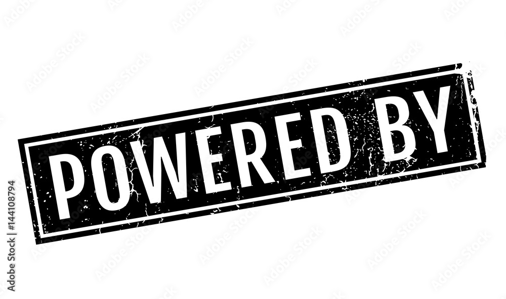 Powered By rubber stamp. Grunge design with dust scratches. Effects can be easily removed for a clean, crisp look. Color is easily changed. Powered By rubber stamp. Grunge design with dust scratches. Effects can be easily removed for a clean, crisp look. Color is easily changed.