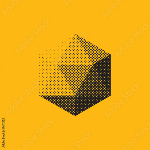 Color abstract shape with low-poly, polygonal triangular