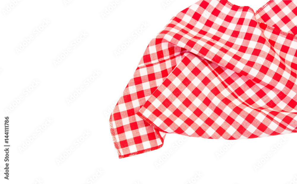 Obraz premium The checkered tablecloth isolated