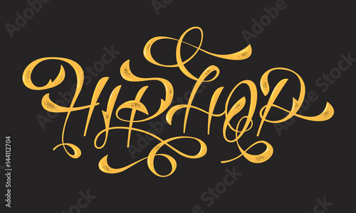 Hip Hop Golden Artistic Custom Old Fashioned Lettering Design. V