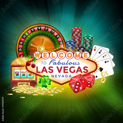 Icons set of gambling in Las Vegas.