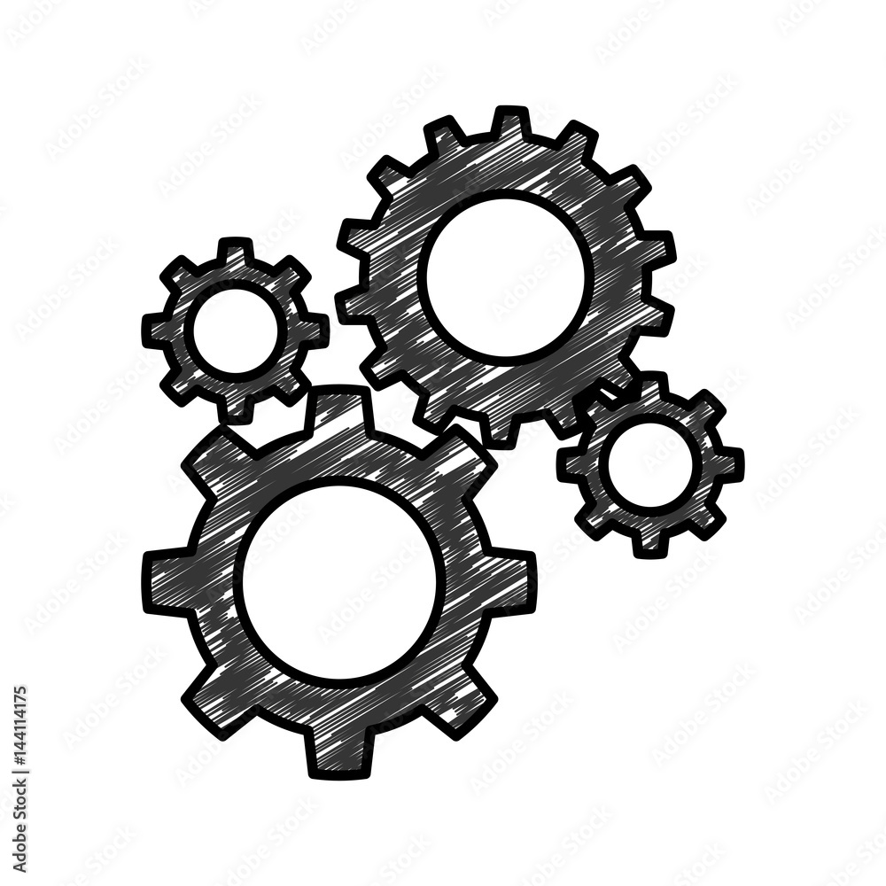 Gears machinery pieces icon vector illustration graphic design Gears machinery pieces icon vector illustration graphic design