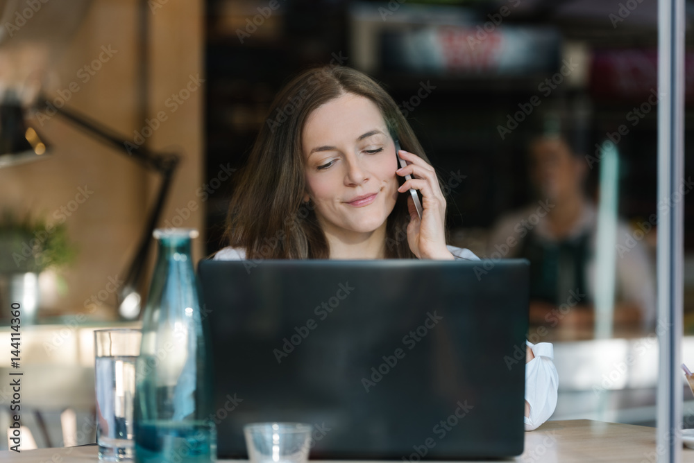 Modern freelancer in a coffeeshop