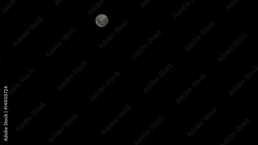 full moon and clouds moving black background