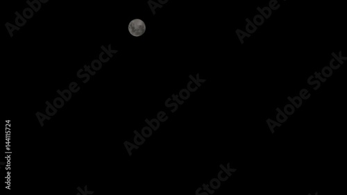full moon and clouds moving black background