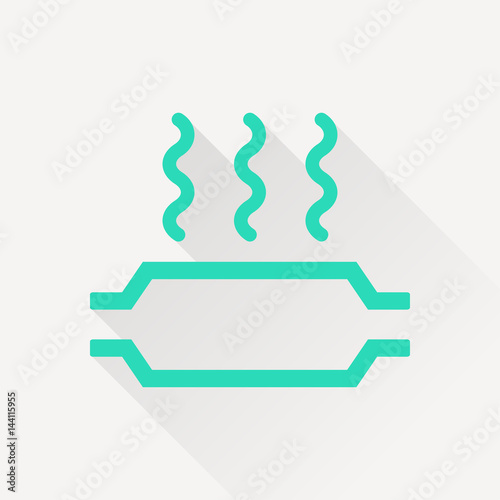 Catalytic converter overheat warning vector hmi dashboard flat icon