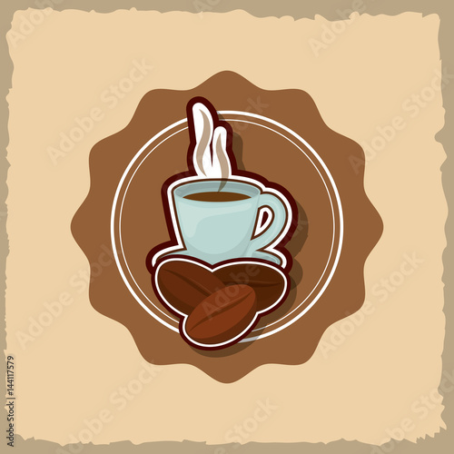 Delicious and hot coffee drink icon vector illustration graphic design
