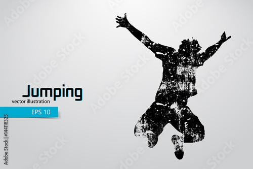 Silhouette of a jumping man.