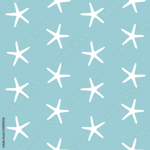 sea stars ocean starfish on a blue background pattern seamless vector