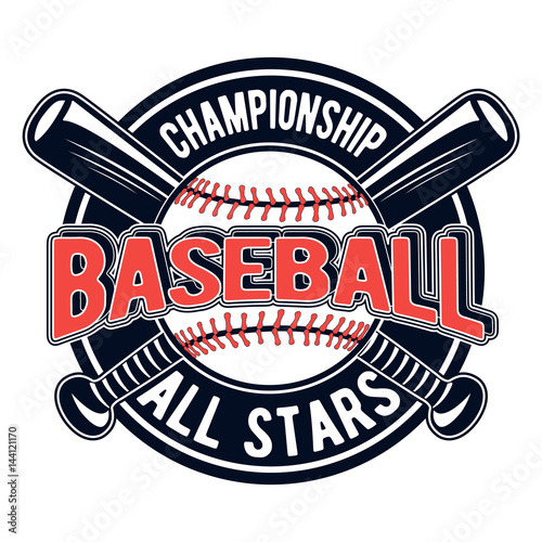 Vector illustration of a baseball logo for your design, print or web on a white background