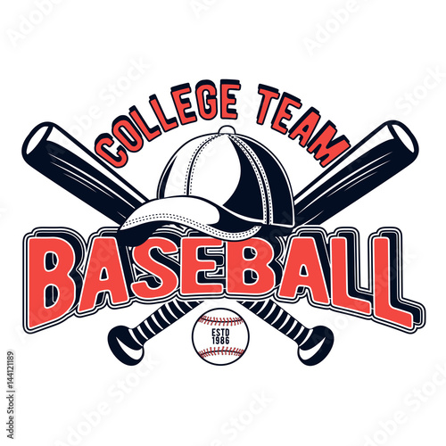 Vector illustration of a baseball logo for your design, print or web on a white background