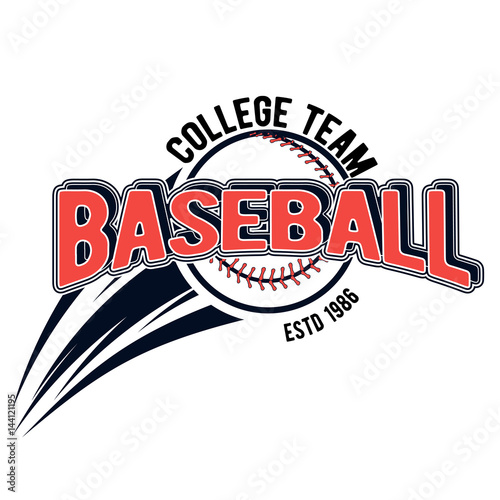 Vector illustration of a baseball logo for your design, print or web on a white background