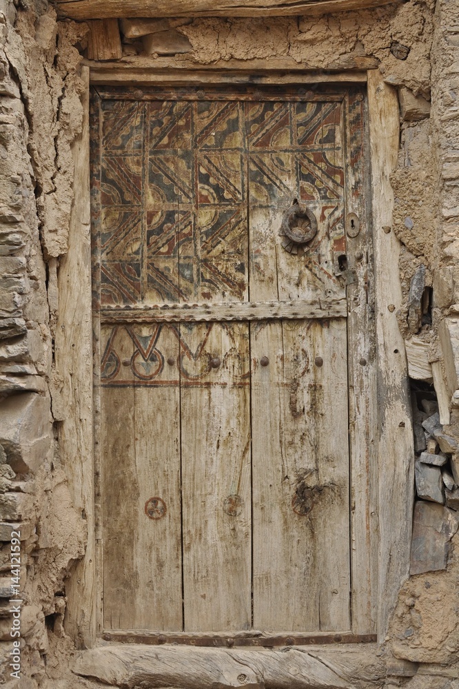 Painted berber wooden door