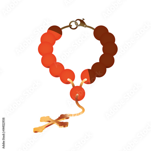 Rosary catholic faith icon vector illustration graphic design