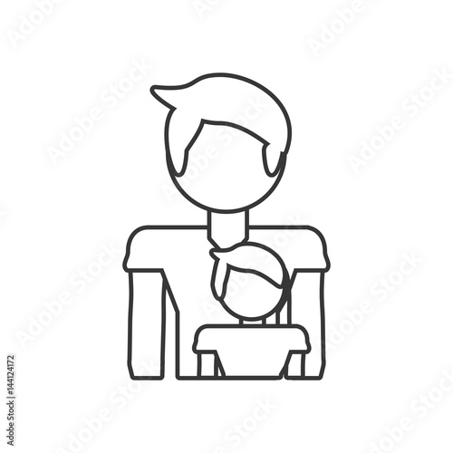 father and son relation family outline vector illustration eps 10