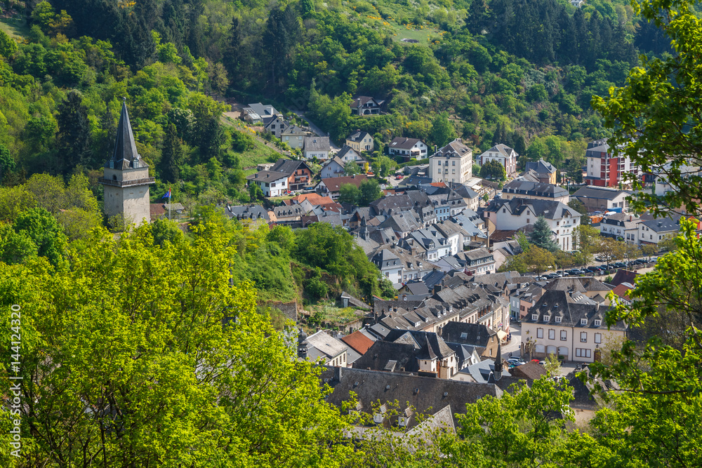 View to the old historic town Vianden, Luxembourg