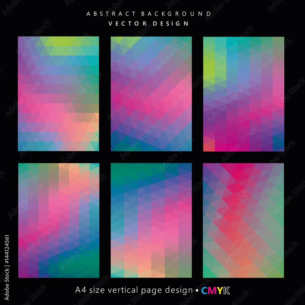 Abstract geometric backgrounds set, brochure & flyer designs, cover templates.
