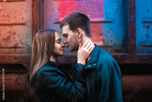 A young couple in love. The boy and girl. Love.