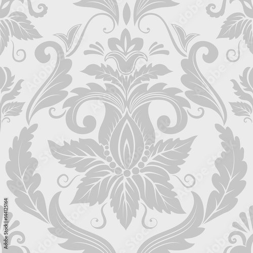 Vector damask seamless pattern element. Classical luxury old fashioned damask ornament  royal victorian seamless texture for wallpapers  textile  wrapping. Exquisite floral baroque template.