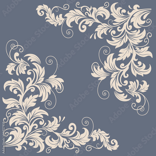 Vector floral design elements for page decoration