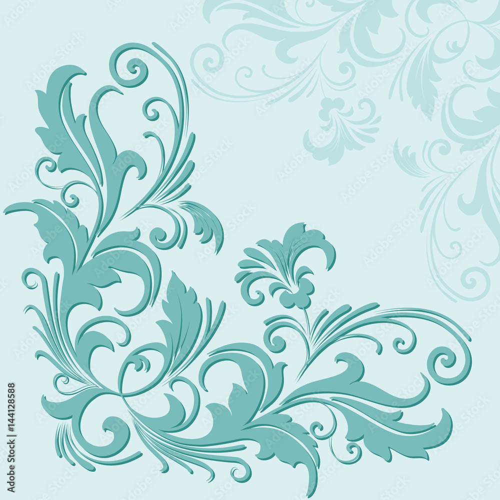Hand drawn decorative vector floral elements for design. Page decoration element.