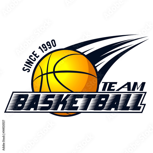 Vector logo basketball game for design, print, advertisement, web, promo on white background