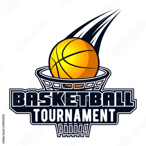 Vector logo basketball game for design, print, advertisement, web, promo on white background