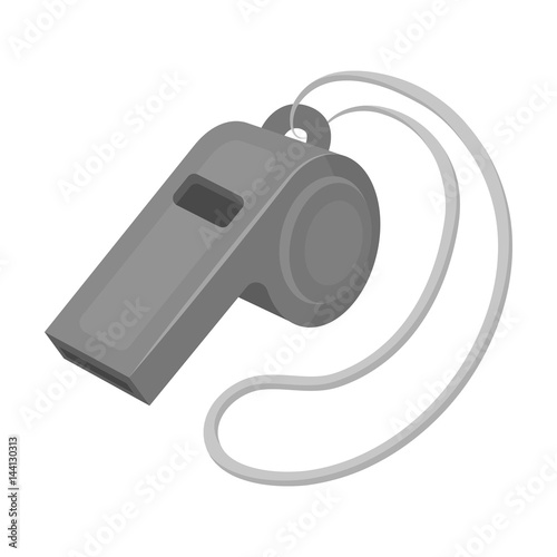 Whistle football fan.Fans single icon in monochrome style vector symbol stock illustration.