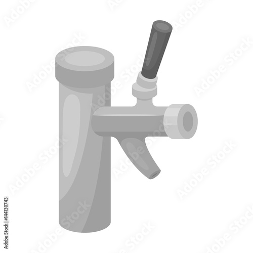 Metal faucet for dispensing cold kvass and beer in bars. Pub pattern icon in monochrome style vector symbol stock illustration.