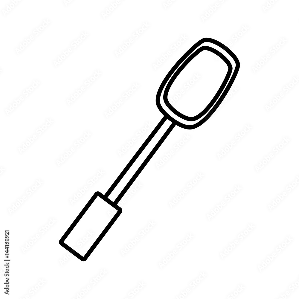 spoon utensil picnic cooking outline vector illustration eps 10