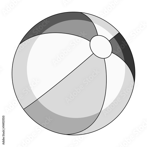 Inable multicolored ball.Summer rest single icon in monochrome style vector symbol stock illustration. photo